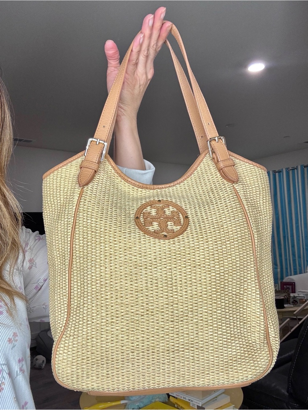 Tory Burch Raffia Straw Tote - Picture 3 of 14